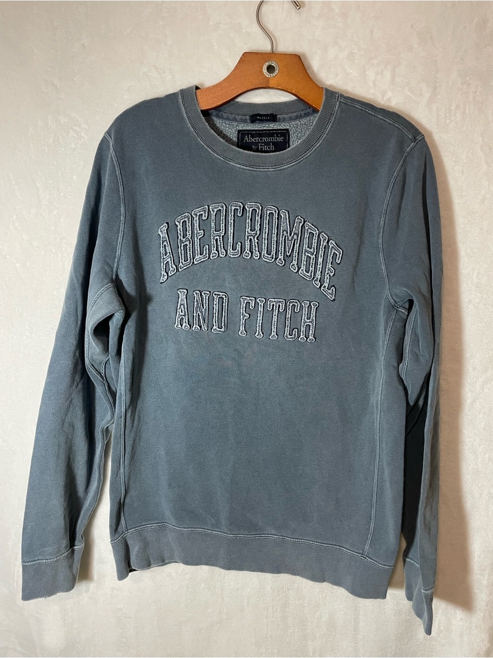 Abercrombie & Fitch Men's Crewneck Sweatshirt - Slate Blue Gray